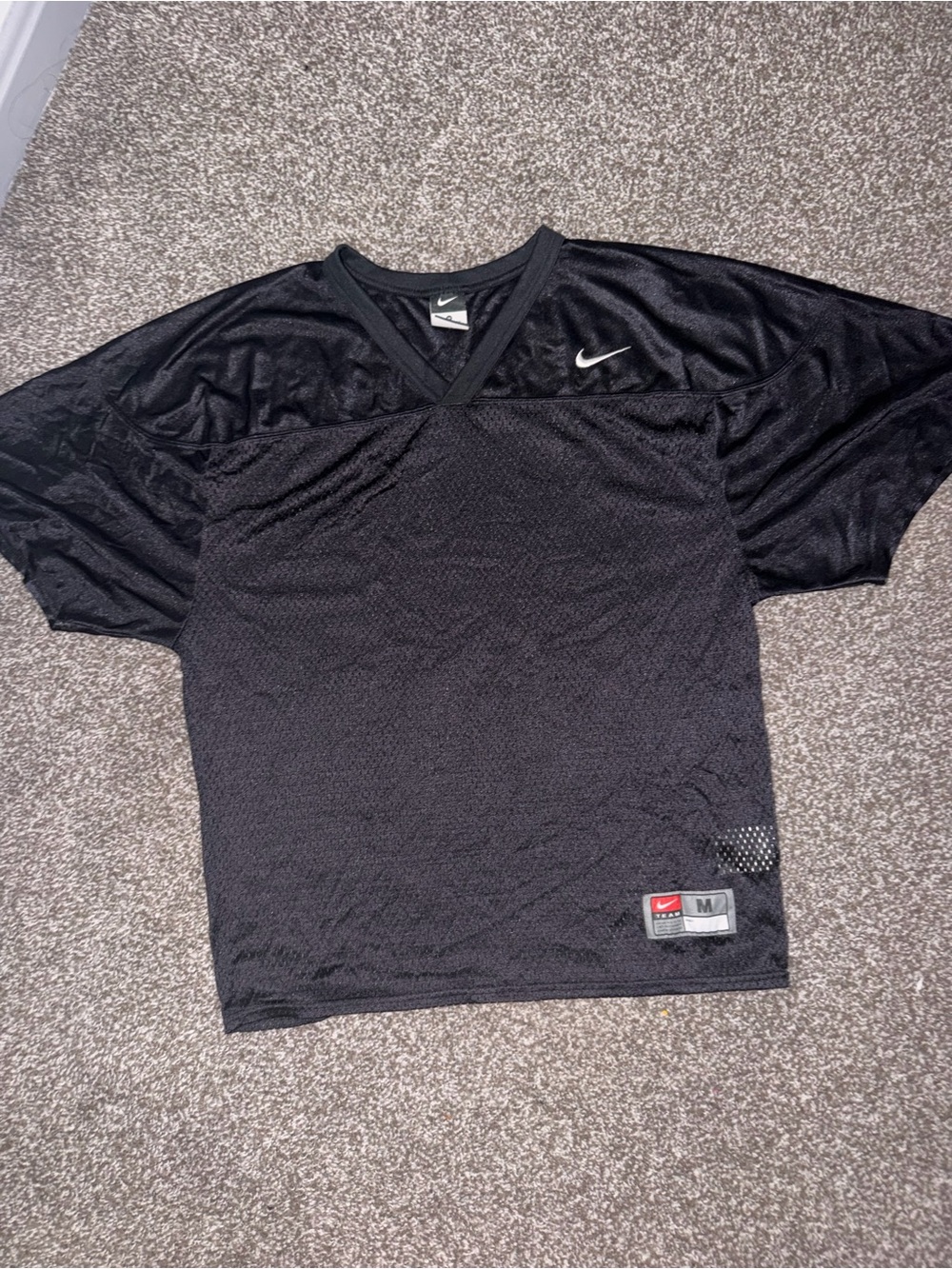 Nike Black Men’s Mesh Short-Sleeve V-Neck Jersey